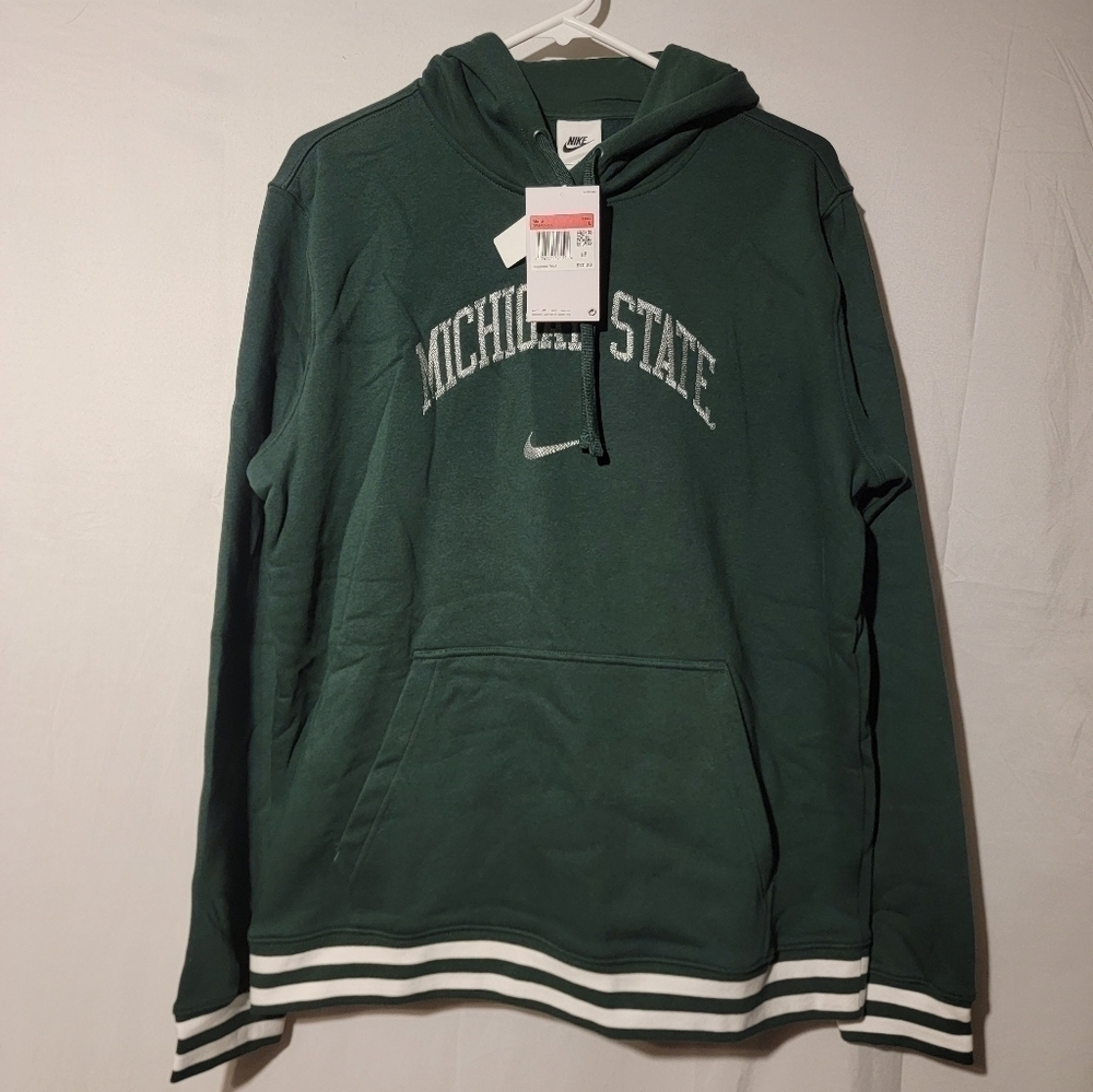 Nike Michigan State Spartans College Game Day  Pullover Hoodie Green Size Large